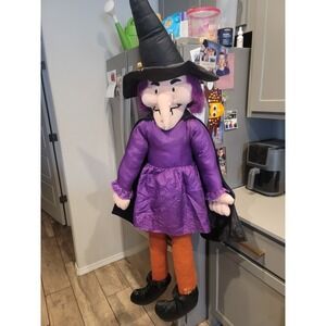 90s Lillian Vernon Vintage Witch Halloween Seasonal Life size Plush Decor